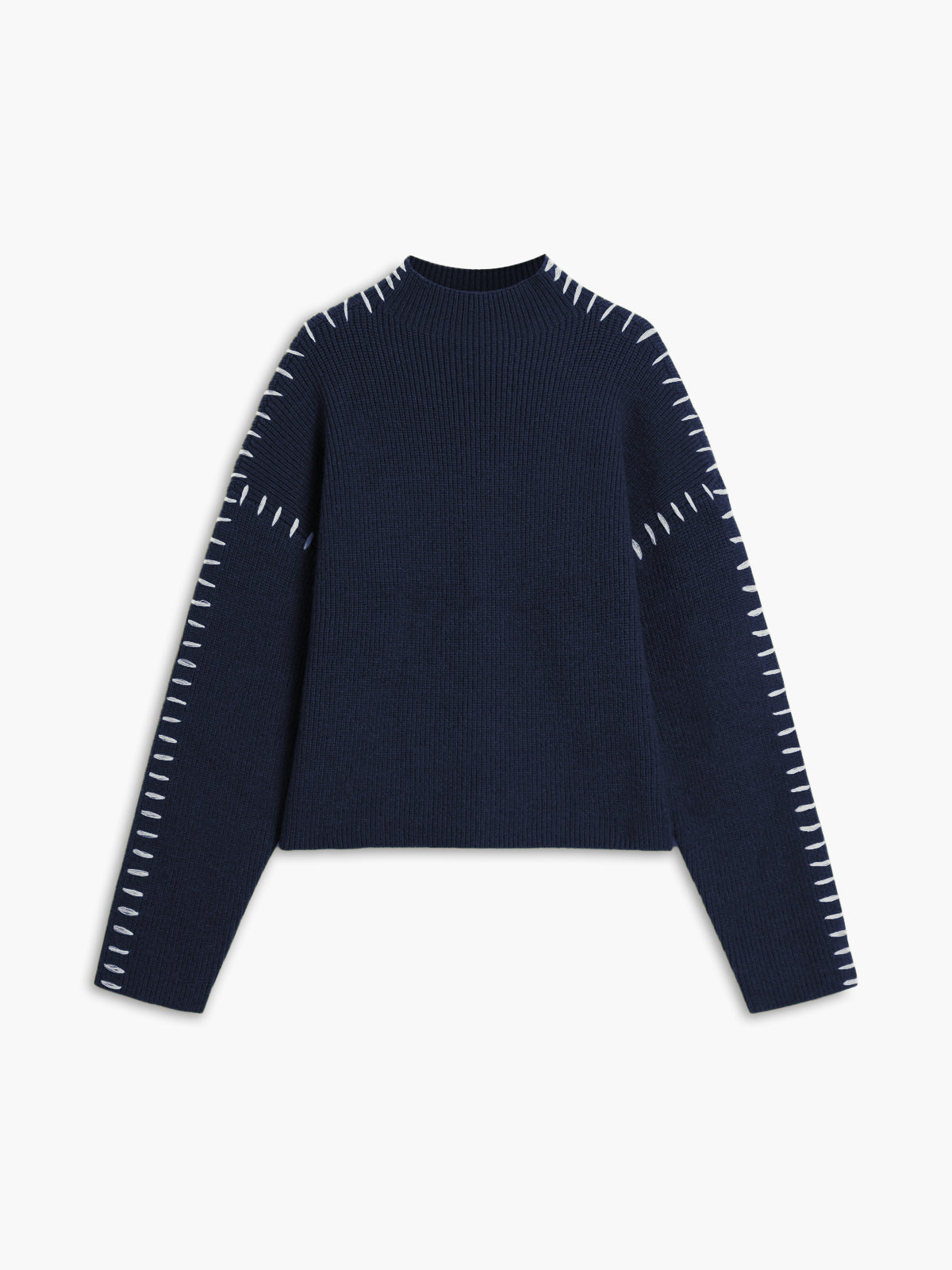 Contrast Stitch Knit Sweater