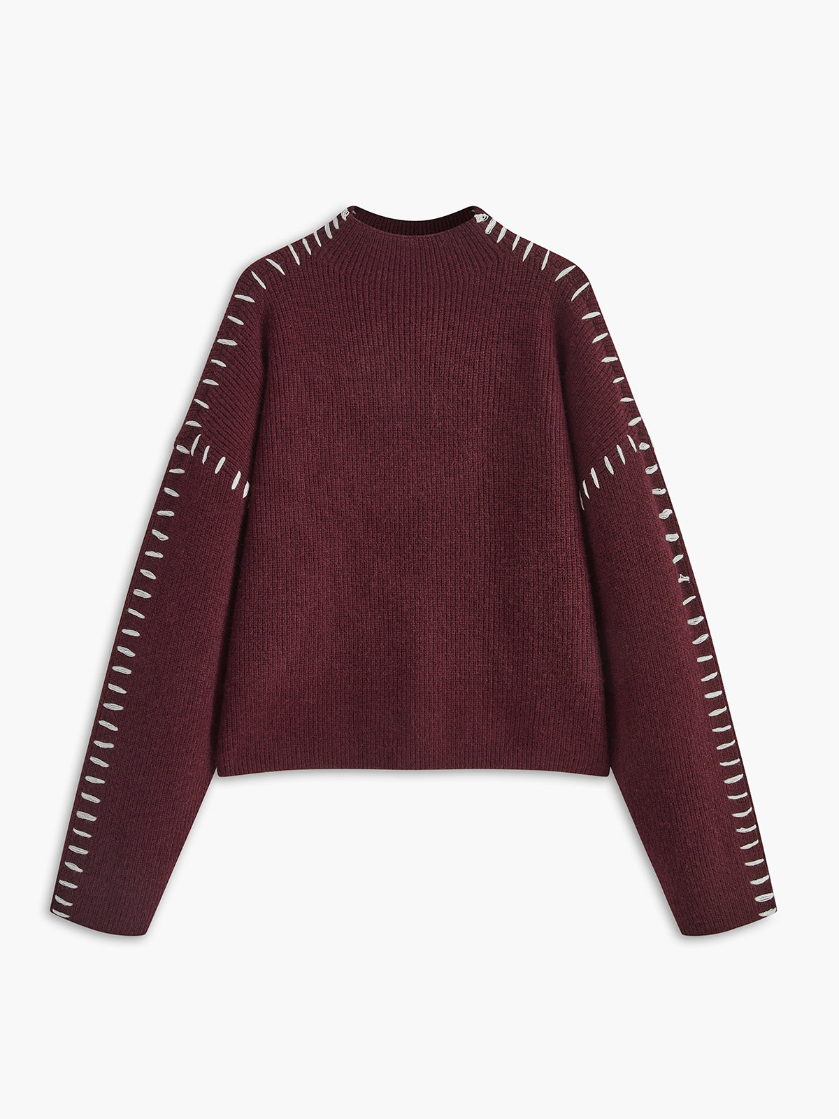 Contrast Stitch Knit Sweater