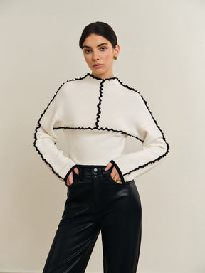 Contrast Stitch Knit Sweater