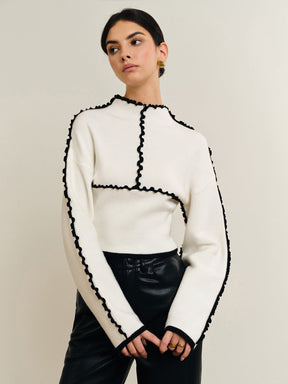 Contrast Stitch Knit Sweater