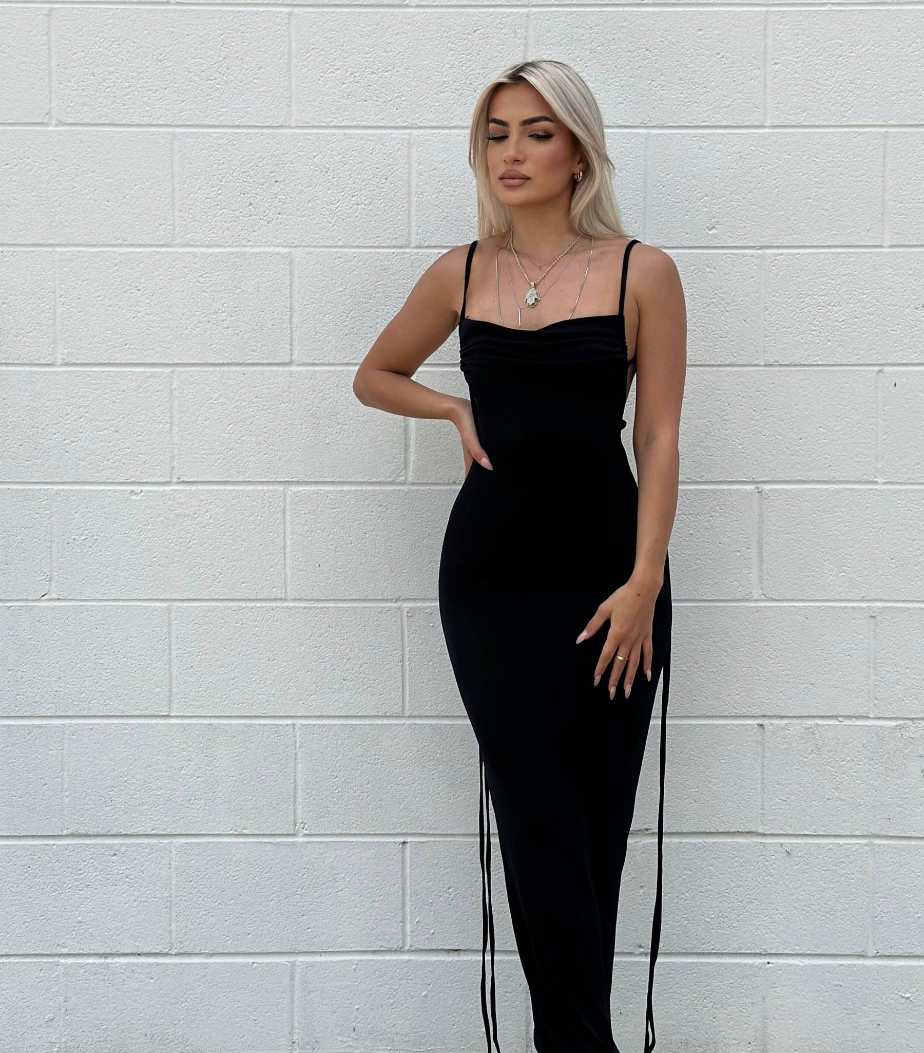 Black Backless Maxi Dress