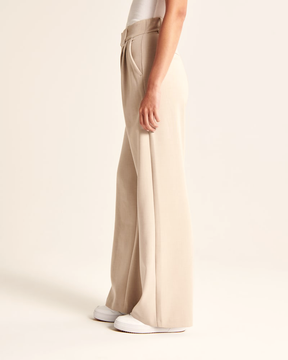 Beige Wide-Leg Pants