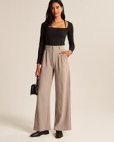 Taupe Wide-Leg Pants