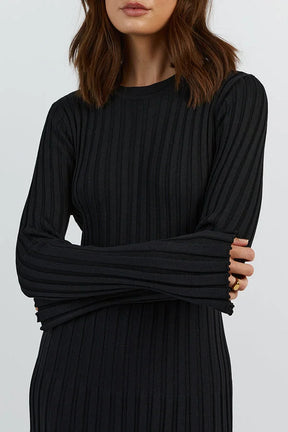 Crewneck Knit Maxi Dress