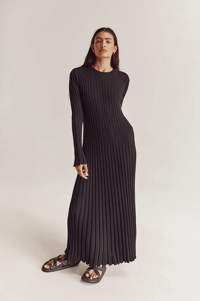 Crewneck Knit Maxi Dress