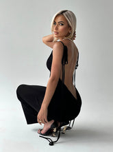 Black Backless Maxi Dress