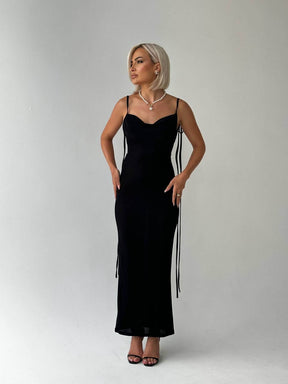 Black Backless Maxi Dress