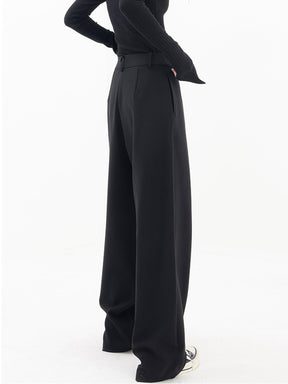 Layered Button Wide-Leg Pants