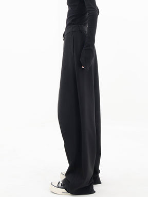 Layered Button Wide-Leg Pants